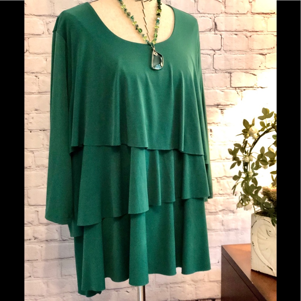 Susan Graver Layered Ruffle Top